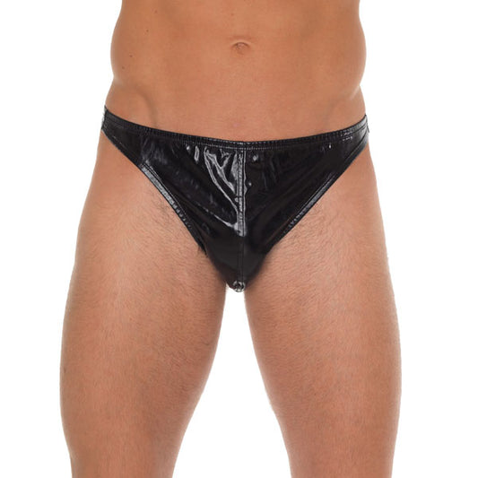 Men Black Shiny GString