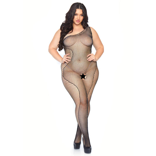 Leg Avenue Crystalized Bodystocking Plus Size UK 18 to 22