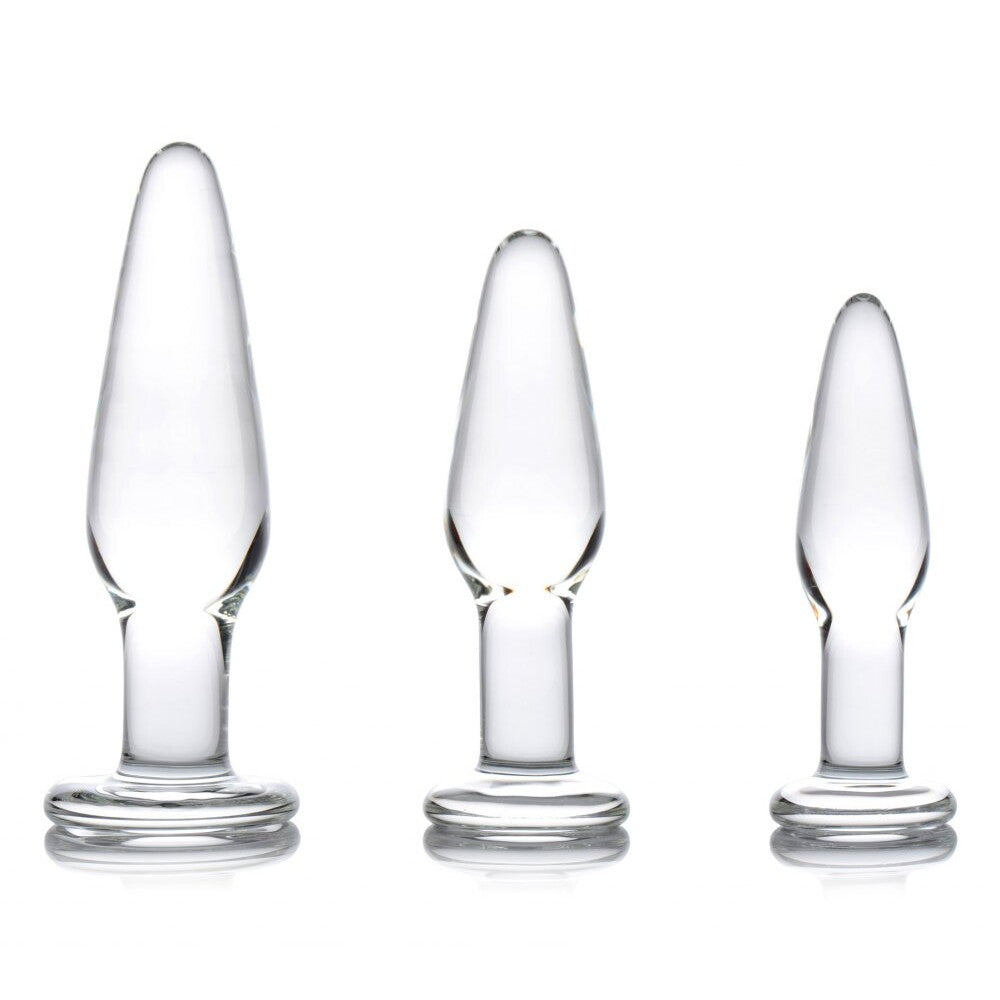 Dosha 3 Piece Glass Anal Plug Kit