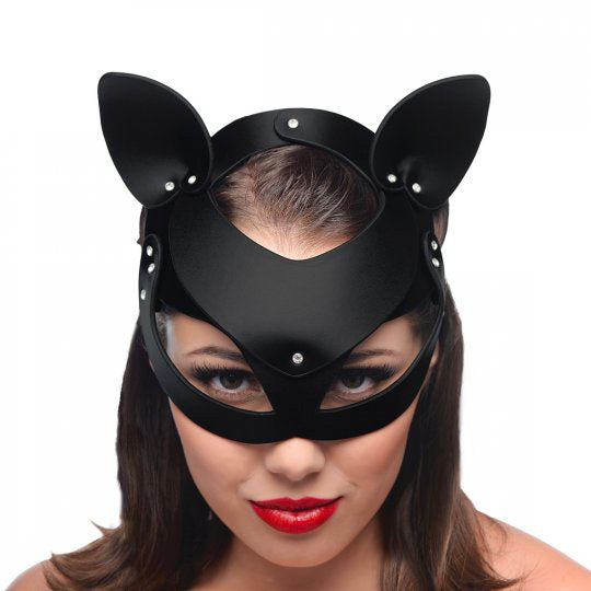 Master Series Bad Kitten Leather Cat Mask