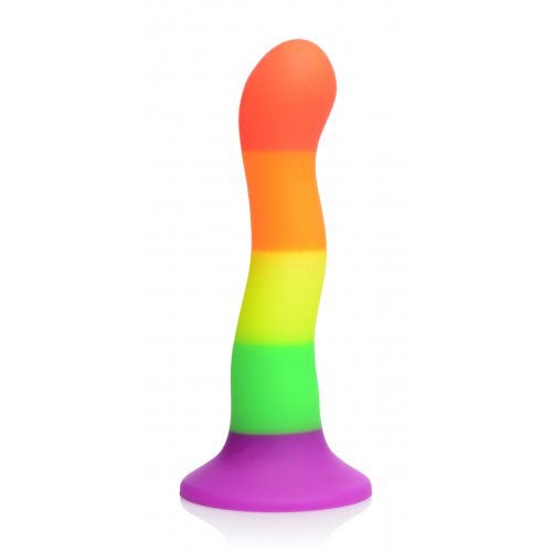 Proud Rainbow Silicone Dildo with Harness