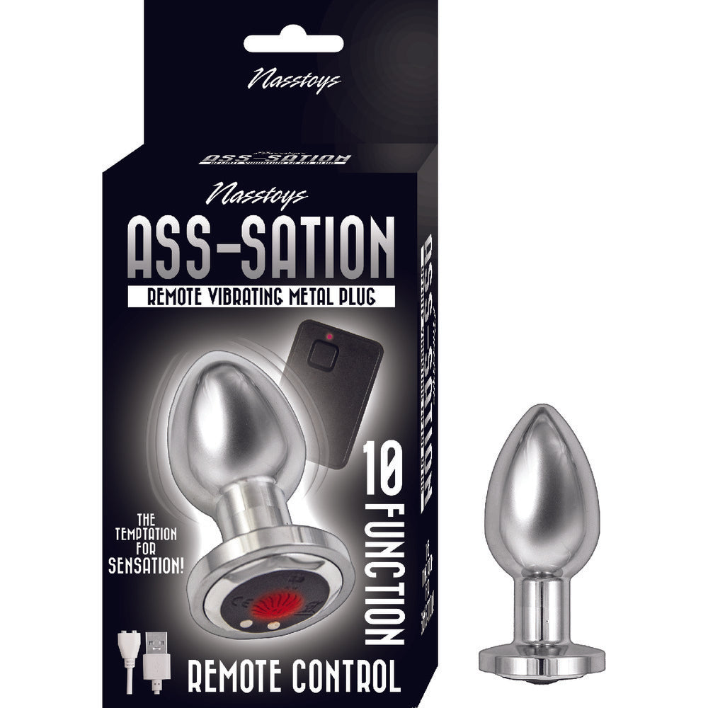 Ass Sation Remote Vibrating Butt Plug Silver