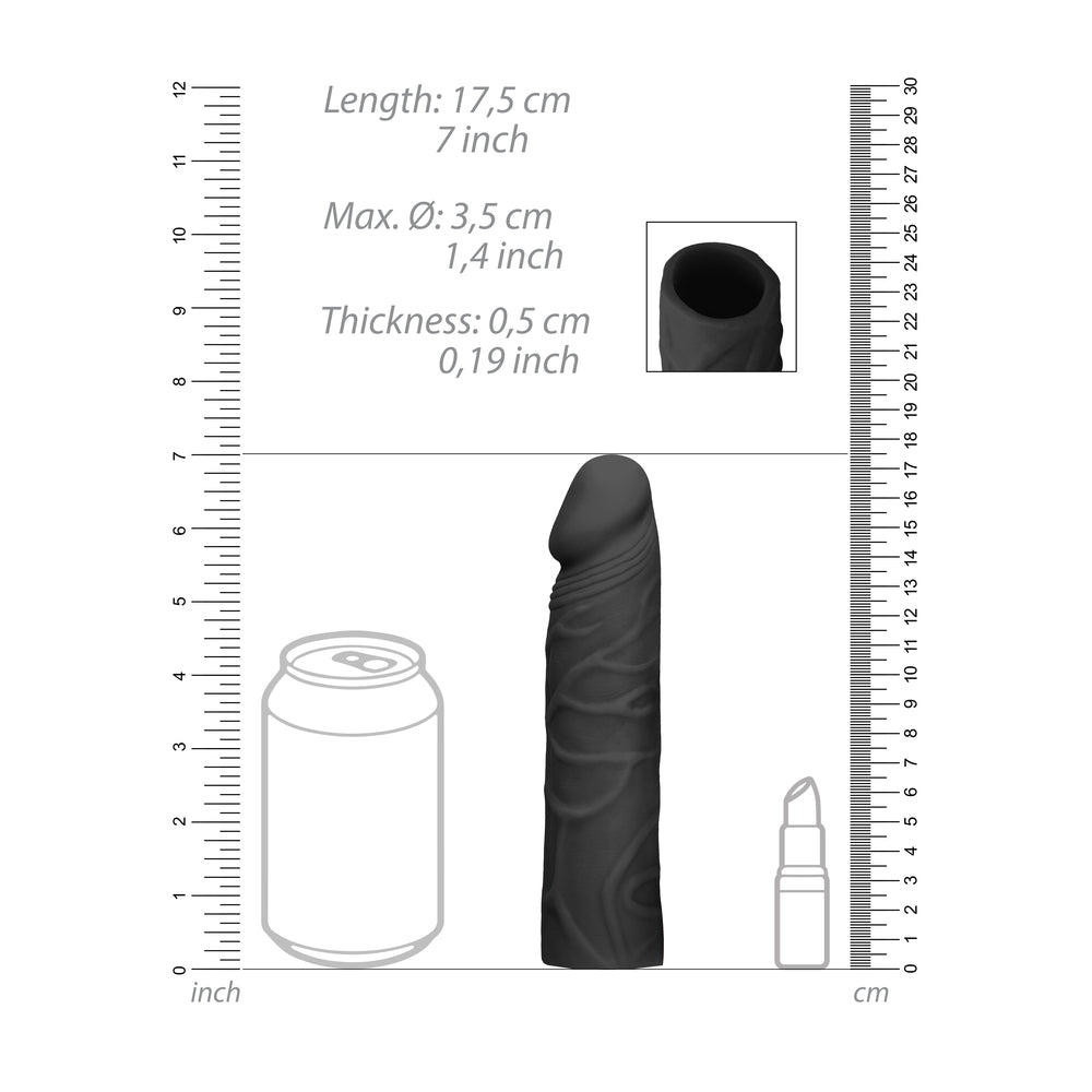 RealRock 7 Inch Penis Sleeve Black