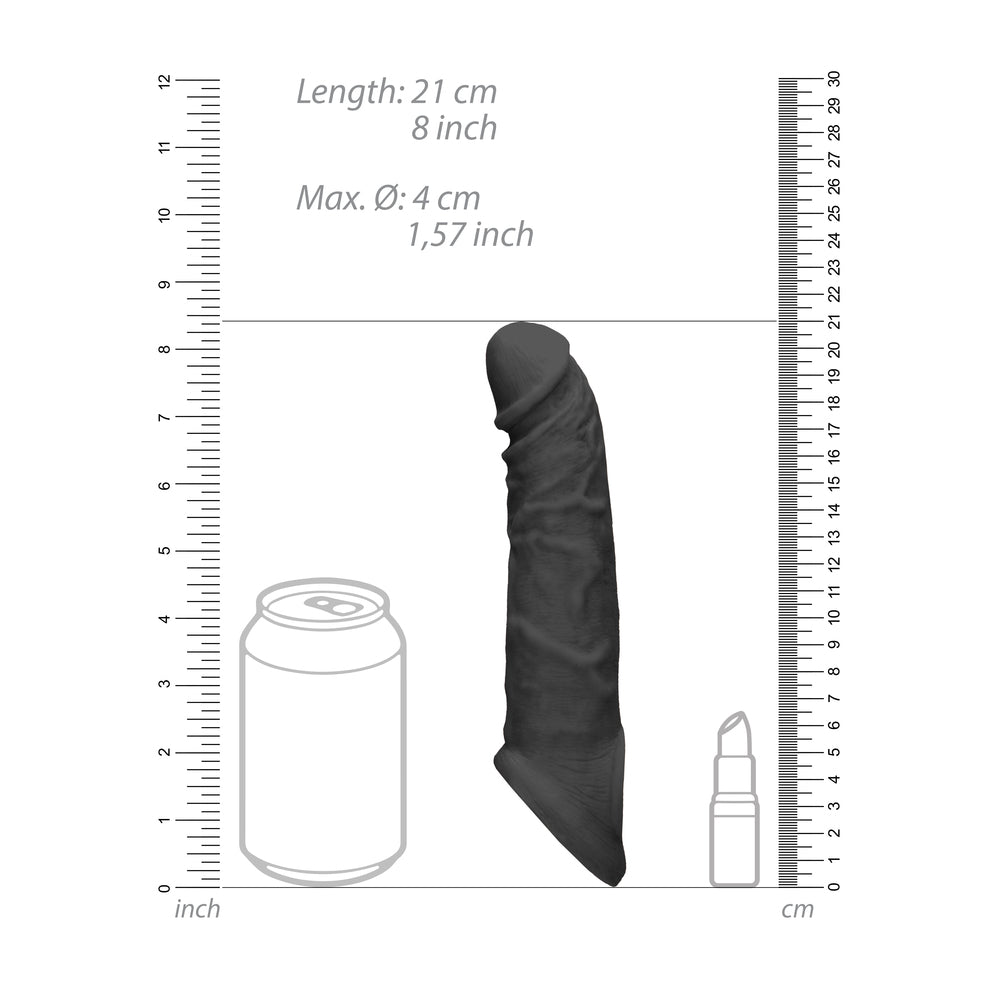 RealRock 8 Inch Penis Sleeve Black